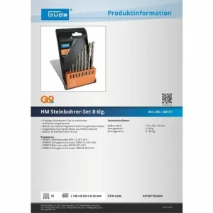 Güde Steinbohrer Betonbohrer Bohrersatz Bohrer Set 8-tlg. Ø 3/4/5/6/7/8/9/10 Mm 6