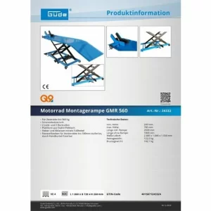 Güde Motorrad Hebebühne Motorradhebebühne Arbeitsbühne GMR560 12