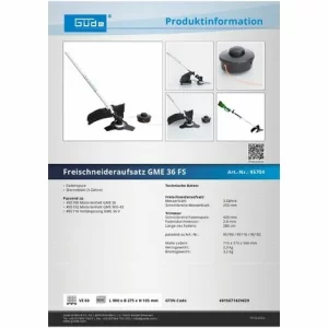 Güde Freischneideraufsatz Freischneider GME 36 FS Für Motoreinheit GME 15