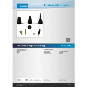 Güde Druckluftadapter Set 8-tlg Druckluft Adapter-Set Für Reifenfüller 6