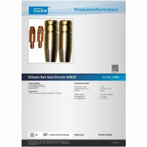 Güde Düsensatz Gas & Strom MB25 Für Schlauchpaket MB25/TBI250 6