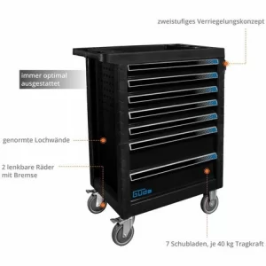 Güde Werkstattwagen Werkzeugwagen GW7 Black Line 226-tlg. Bestückt 9