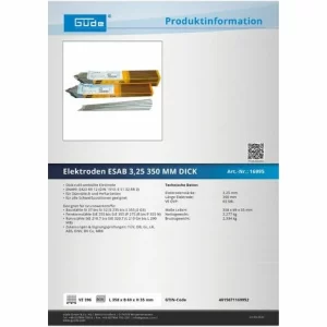 Güde Elektroden Esab 3,25 350 Mm Dick Schweißelektroden Schweißen Stabelektroden 6