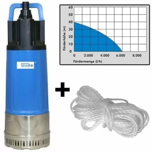 Güde Drucktauchpumpe GDT 1200L 1200 Watt 6000 L/h Mit Stahlfuß 9